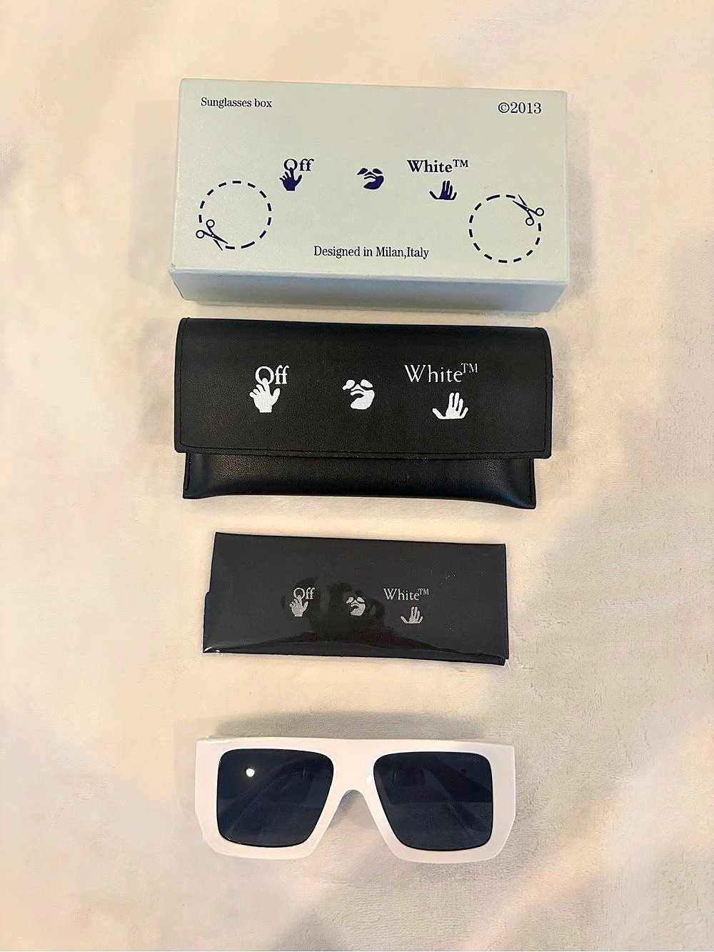 Off-White Arthur Rectangle Sunglasses White & Black